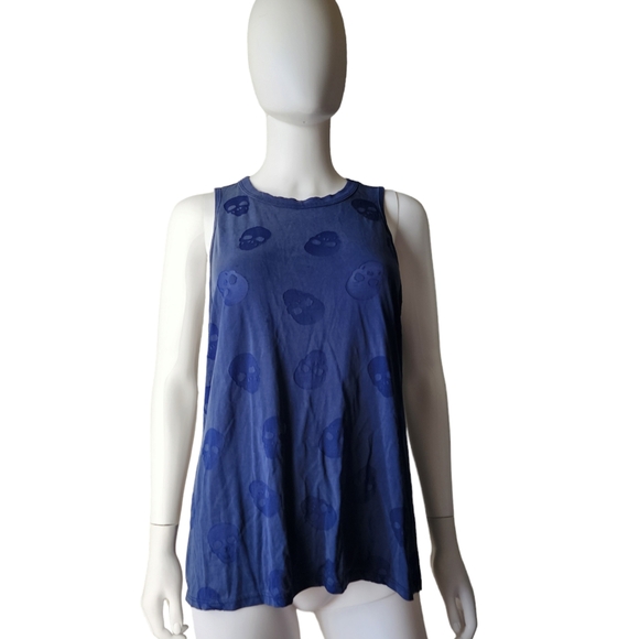 Evolution and Creation Active Blue Skulls Muscle Tank - Picture 1 of 5